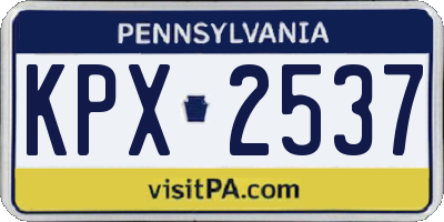 PA license plate KPX2537