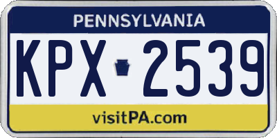 PA license plate KPX2539