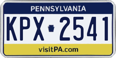 PA license plate KPX2541