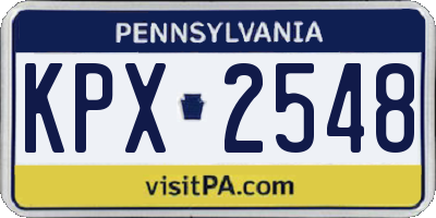 PA license plate KPX2548