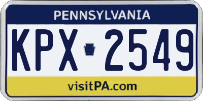 PA license plate KPX2549