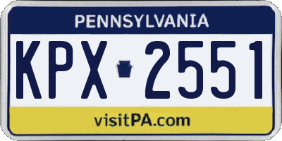 PA license plate KPX2551