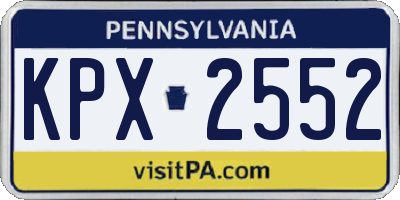 PA license plate KPX2552