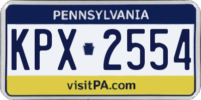 PA license plate KPX2554