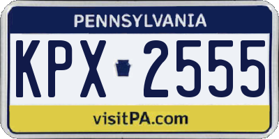 PA license plate KPX2555