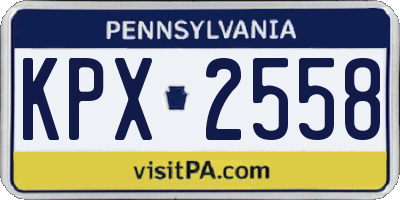 PA license plate KPX2558
