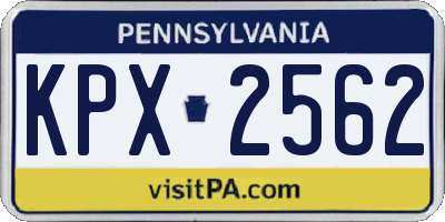 PA license plate KPX2562