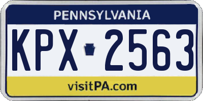 PA license plate KPX2563