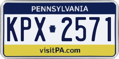 PA license plate KPX2571
