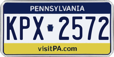 PA license plate KPX2572