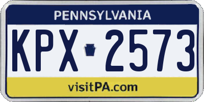 PA license plate KPX2573