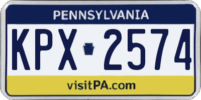 PA license plate KPX2574