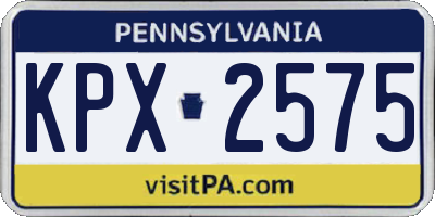 PA license plate KPX2575