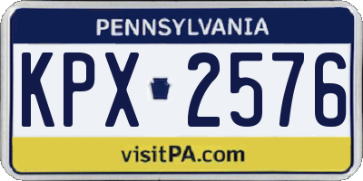 PA license plate KPX2576