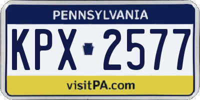 PA license plate KPX2577