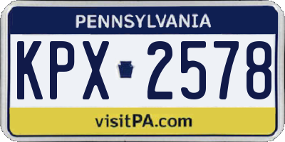 PA license plate KPX2578