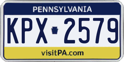 PA license plate KPX2579