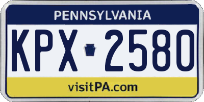 PA license plate KPX2580