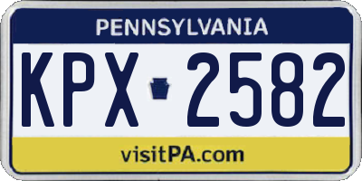 PA license plate KPX2582