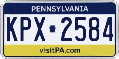PA license plate KPX2584