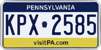 PA license plate KPX2585