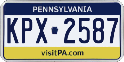 PA license plate KPX2587