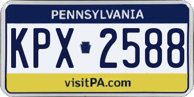 PA license plate KPX2588