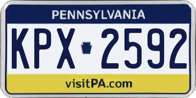 PA license plate KPX2592