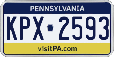 PA license plate KPX2593