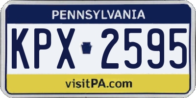 PA license plate KPX2595