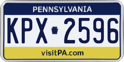 PA license plate KPX2596
