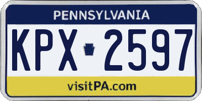 PA license plate KPX2597
