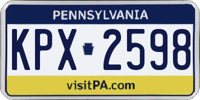PA license plate KPX2598