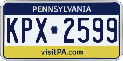 PA license plate KPX2599