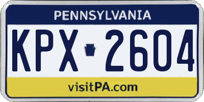 PA license plate KPX2604