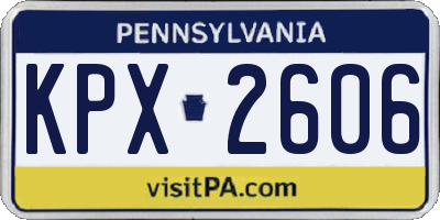PA license plate KPX2606