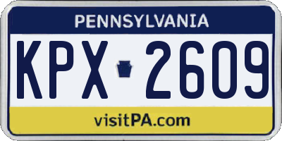 PA license plate KPX2609
