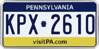 PA license plate KPX2610