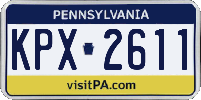 PA license plate KPX2611