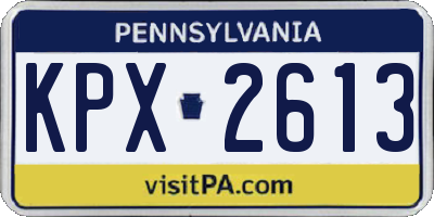 PA license plate KPX2613