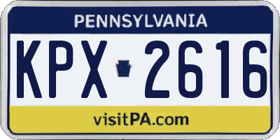 PA license plate KPX2616