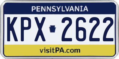 PA license plate KPX2622