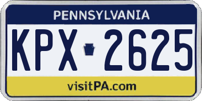 PA license plate KPX2625
