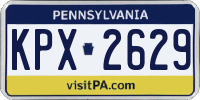 PA license plate KPX2629