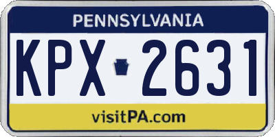 PA license plate KPX2631