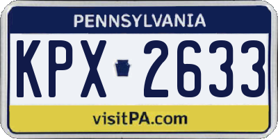 PA license plate KPX2633