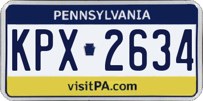PA license plate KPX2634