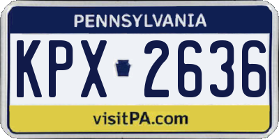 PA license plate KPX2636