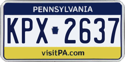 PA license plate KPX2637