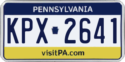PA license plate KPX2641